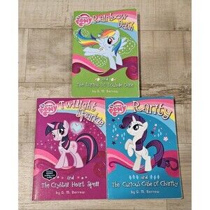 My Little Pony Chapter Books Lot of 3 Twilight Sparkle Rarity Rainbow DashVG